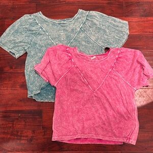 Love Vintage mineral washed Tees set Large